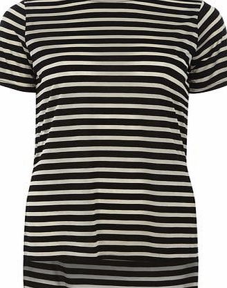 Dorothy Perkins Womens Black and White Stripe Burnout- Black