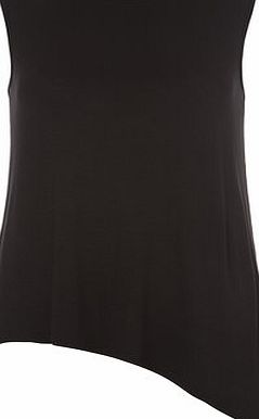 Dorothy Perkins Womens Black Asymetric Jersey Top- Black