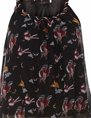 Dorothy Perkins Womens Black Bird Print Top- Black DP61100409