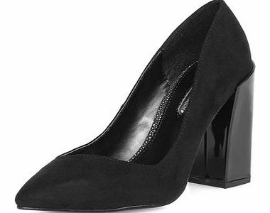 Dorothy Perkins Womens Black block heel pointed court shoes-
