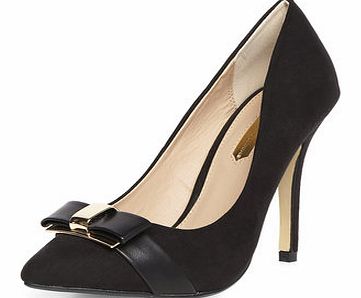 Dorothy Perkins Womens Black bow detail pointed court shoes-