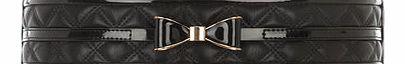 Dorothy Perkins Womens Black Bow Quilted Waist Belt- Black