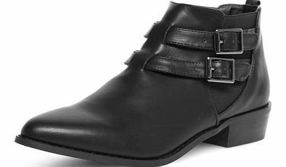 Womens Black buckle point boots- Black DP19878201