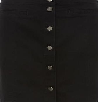 Dorothy Perkins Womens Black Button Mini Skirt- Black DP70337001