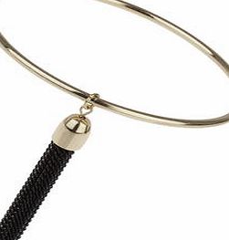 Dorothy Perkins Womens Black Chain Tassel Bangle- Black DP49815969