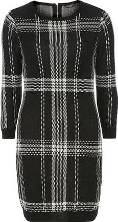 Dorothy Perkins, 1134[^]262015000713477 Womens Black Check Knitted Tunic- Black DP55328001
