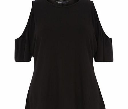 Dorothy Perkins Womens Black cold shoulder top- Black DP05502410