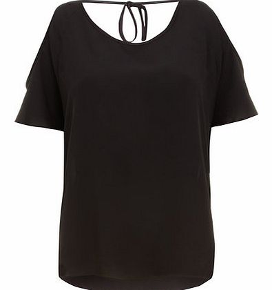 Dorothy Perkins Womens Black Cold Shoulder Top- Black DP05512801