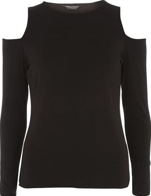 Dorothy Perkins, 1134[^]262015000709837 Womens Black Cold Shoulder Top- Black DP05610110