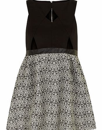 Dorothy Perkins Womens Black contrast baroque dress- Black
