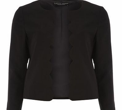 Dorothy Perkins Womens Black Crepe Dome Scallop Jacket- Black