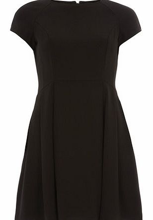 Dorothy Perkins Womens Black Crepe Fit and Flare Dress- Black