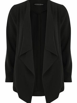 Dorothy Perkins Womens Black Crepe Waterfall Jacket- Black
