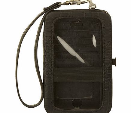 Dorothy Perkins Womens Black croc phone case- Black DP18374010