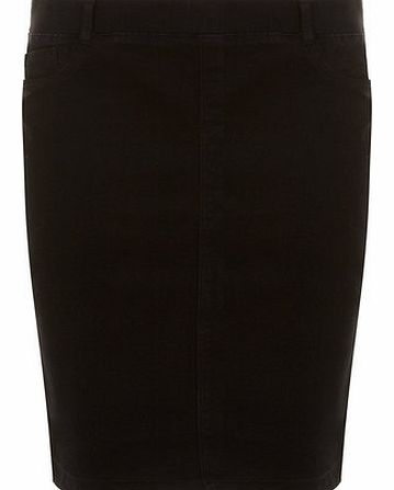 Dorothy Perkins Womens Black denim pull on skirt- Black DP70291401