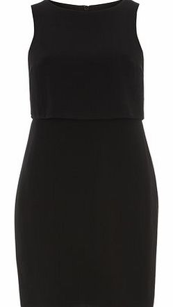Dorothy Perkins Womens Black double layer crepe dress- Black