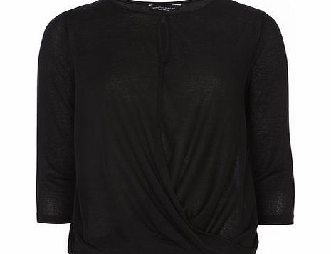 Dorothy Perkins Womens Black Draped Front Top- Black DP56394310