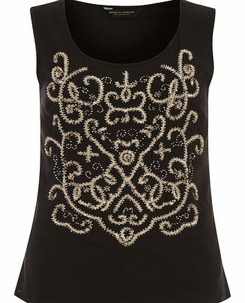 Dorothy Perkins Womens Black embossed shell top- Black DP67188001