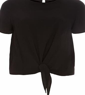 Dorothy Perkins Womens Black Eyelet Tee- Black DP05576310