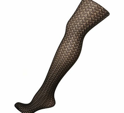 Dorothy Perkins Womens Black Fan Pointelle Tights- Black