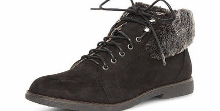 Dorothy Perkins Womens Black Faux Fur Boots- Black DP19900101