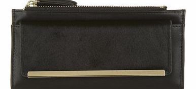 Dorothy Perkins Womens Black Faux Pony fur Wallet- Black