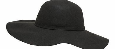 Dorothy Perkins Womens Black Felt Floppy Hat- Black DP11133010
