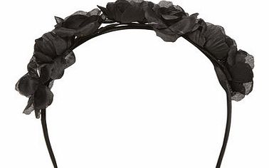 Dorothy Perkins Womens Black Floral Garland Hairband- Black