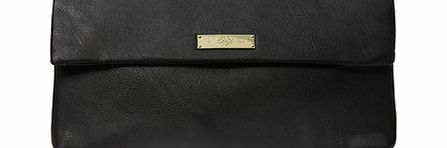 Dorothy Perkins Womens Black foldover clutch bag- Black DP18396923