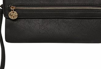 Dorothy Perkins Womens Black foldover wristlet clutch bag- Black