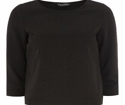 Dorothy Perkins Womens Black Geo Textured Soft Tee- Black