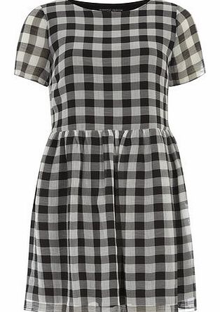 Dorothy Perkins Womens Black gingham smock dress- Black DP07236503