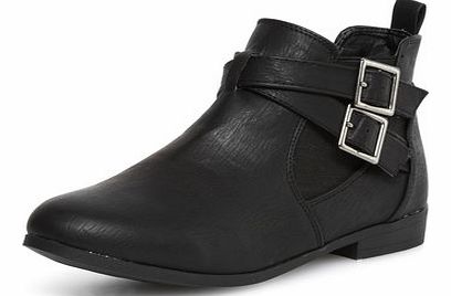 Dorothy Perkins Womens Black gusset strap boots- Black DP19882301
