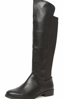Dorothy Perkins Womens Black knee high flat boots- Black