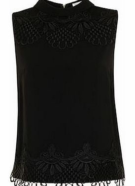 Dorothy Perkins Womens Black lace top- Black DP68200046