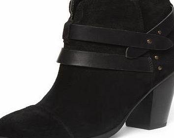 Dorothy Perkins Womens Black leather ankle boots- Black DP22302210