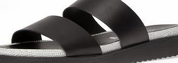 Dorothy Perkins Womens Black leather flatforms- Black DP22315601