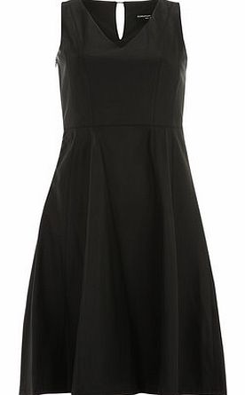 Dorothy Perkins Womens Black Leather Look Midi Dress- Black