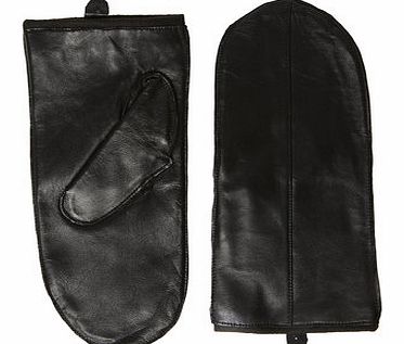 Dorothy Perkins Womens Black Leather Mittens- Black DP11124611