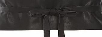 Dorothy Perkins Womens Black Leather Obi Belt- Black DP11157001