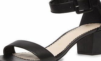 Dorothy Perkins Womens Black leather sandals- Black DP22307101