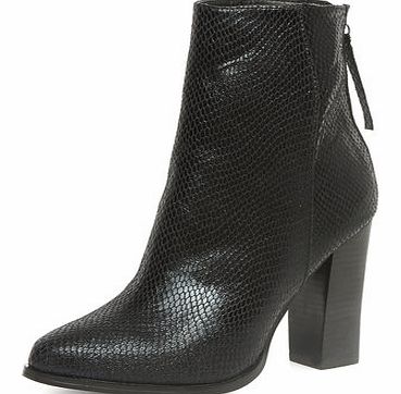 Dorothy Perkins Womens Black Lizard effect ankle boots- Black