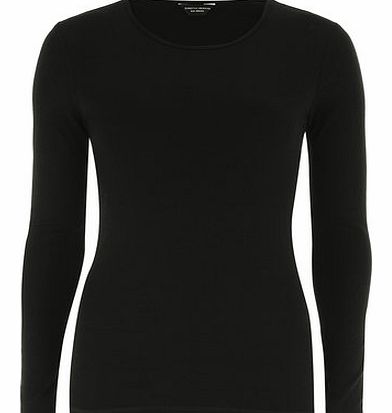 Dorothy Perkins Womens Black long sleeve crew basic jersey top-