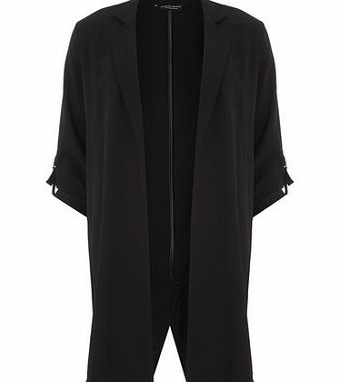Dorothy Perkins Womens Black Longline Crepe Jacket- Black