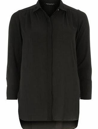 Dorothy Perkins Womens Black Longline Shirt- Black DP05514701