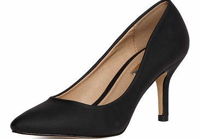 Dorothy Perkins Womens Black mid heel pointed court shoes- Black