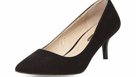 Dorothy Perkins Womens Black mid heeled court shoes- Black