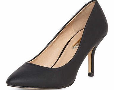 Dorothy Perkins Womens Black mid height pointed court- Black