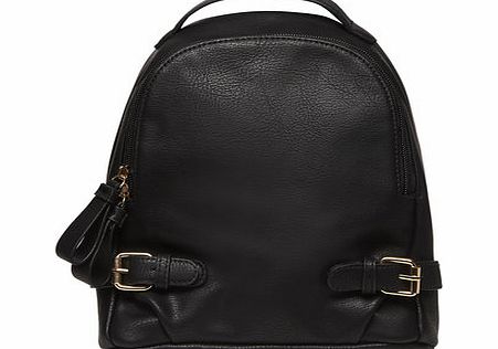 Dorothy Perkins Womens Black mini buckle backpack- Black