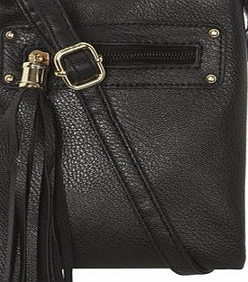 Dorothy Perkins Womens Black mini tassel crossbody bag- Black